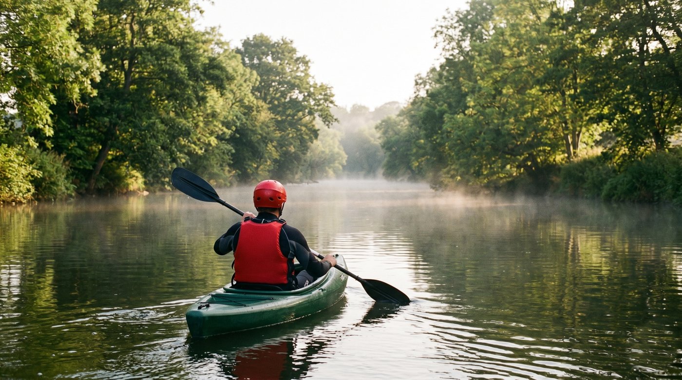 Kayaking on a river
