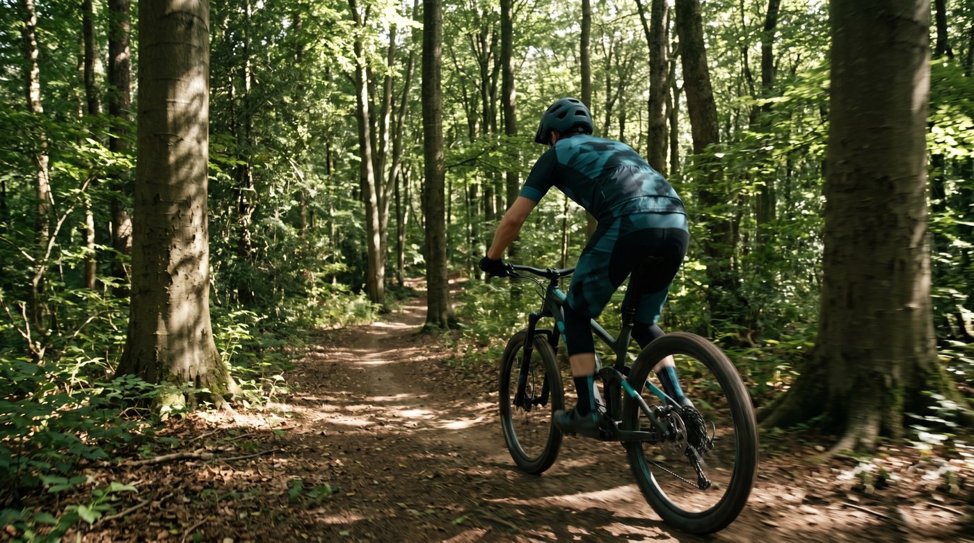 Mountain biking on a Forest of Dean trail